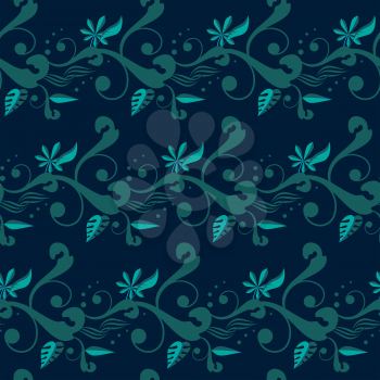 Royalty Free Clipart Image of a Floral Background With a Horizontal Pattern