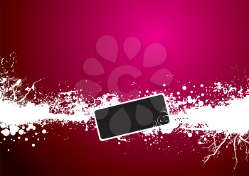 Royalty Free Clipart Image of an Ink Spatter on Pink With a Blank Black Space
