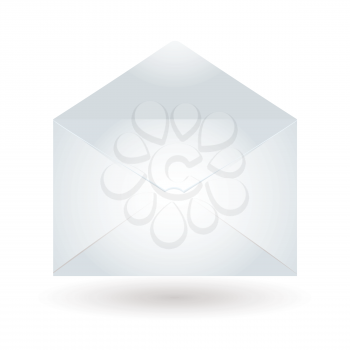 Royalty Free Clipart Image of a White Envelope With an Open Flap