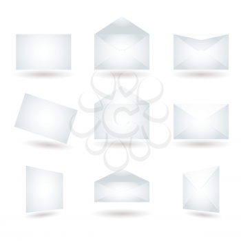 Royalty Free Clipart Image of a Collection of Envelopes