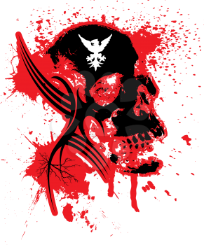Royalty Free Clipart Image of a Skull Exploding