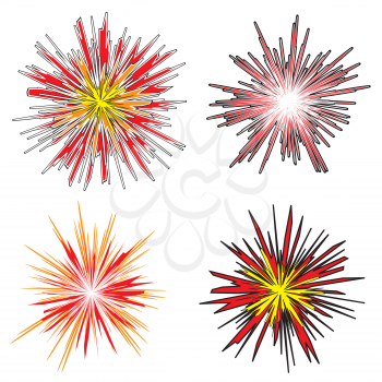 Royalty Free Clipart Image of Explosions