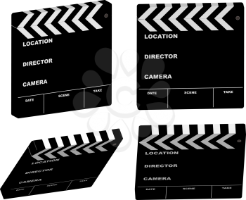 Royalty Free Clipart Image of a Set of Clapperboards