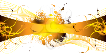 Royalty Free Clipart Image of a Flourish on a Gold Band