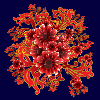Royalty Free Clipart Image of a Floral Flourish