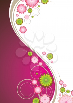 Royalty Free Clipart Image of a Floral Background in Pink and White