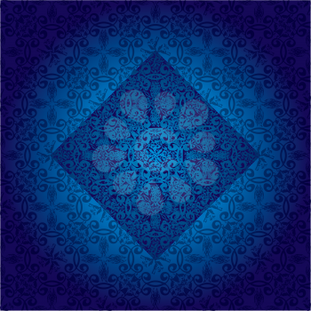 Royalty Free Clipart Image of a Blue Diamond Wallpaper Design