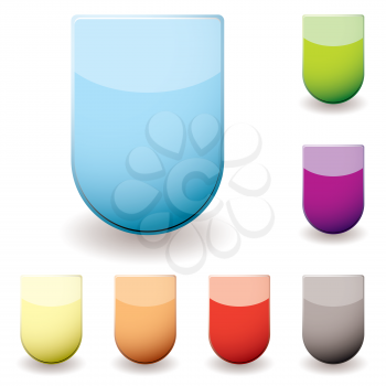 Royalty Free Clipart Image of a Set of Shield Icons