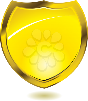 Royalty Free Clipart Image of a Gold Shield