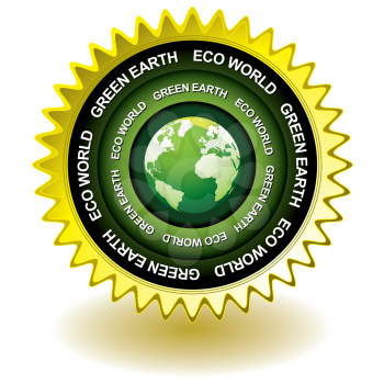 Royalty Free Clipart Image of a Green Earth Icon