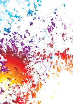 Royalty Free Clipart Image of a Colourful Spatter