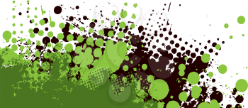 Royalty Free Clipart Image of a Green and Black Inkblot Background