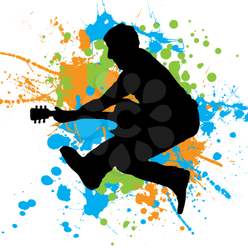 Royalty Free Clipart Image of a Guitarist