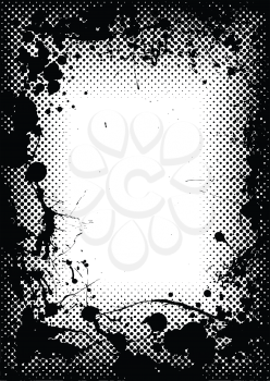 Royalty Free Clipart Image of an Inkblot Frame
