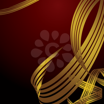 Royalty Free Clipart Image of a Gold Ribbon Background