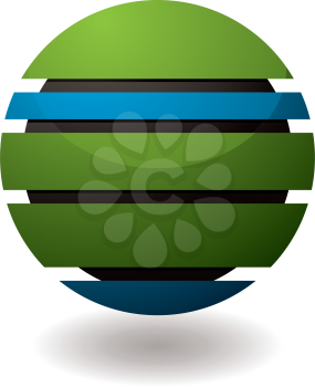 Royalty Free Clipart Image of a Green and Blue Icon