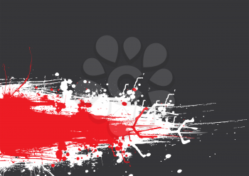 Royalty Free Clipart Image of a Red and White Splash on Grey