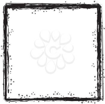 Royalty Free Clipart Image of an Ink Border With Spatters