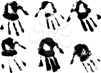 Royalty Free Clipart Image of a Hand Print Pattern