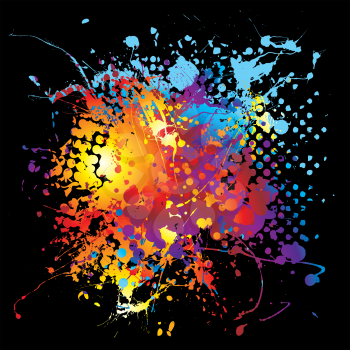 Royalty Free Clipart Image of a Brightly Coloured Spatter
