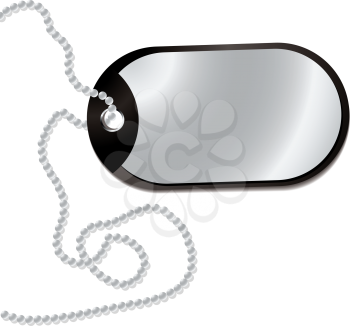 Royalty Free Clipart Image of a Dog Tag and Chain
