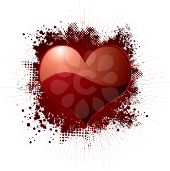 Royalty Free Clipart Image of a Heart on a Grungy Background