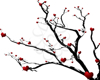 Royalty Free Clipart Image of a Tree With Hearts