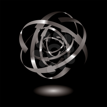 Royalty Free Clipart Image of a Metal Ball