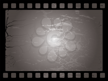 Royalty Free Clipart Image of a Scratched Filmstrip