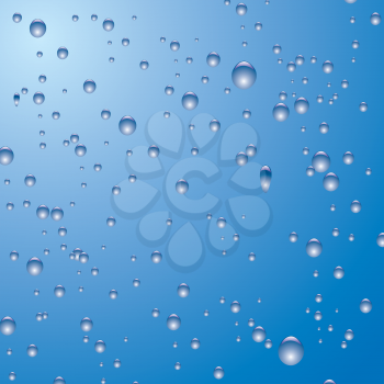 Royalty Free Clipart Image of a Blue Background With Bubbles