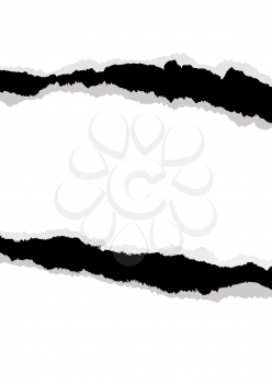 Royalty Free Clipart Image of a Torn White Background With Black Behind It