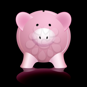 Royalty Free Clipart Image of a Pink Piggy Bank