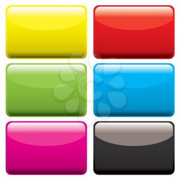 Royalty Free Clipart Image of Six Rectangular Buttons