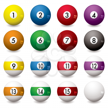 Royalty Free Clipart Image of a Collection of Pool Balls