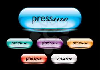 Royalty Free Clipart Image of Press Me Buttons