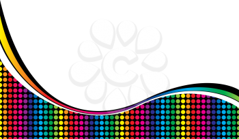 Royalty Free Clipart Image of a Rainbow Curve With Flowing Stripes and White Space