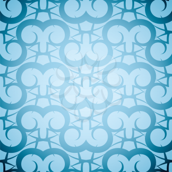 Royalty Free Clipart Image of a Blue Background With Ram Horns