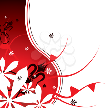 Royalty Free Clipart Image of a Red and White Wave