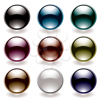 Royalty Free Clipart Image of Nine Round Icons