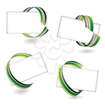 Royalty Free Clipart Image of Place Cards With Ribbons