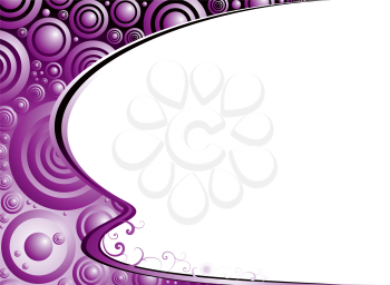 Royalty Free Clipart Image of a Purple and White Background With Bubbles