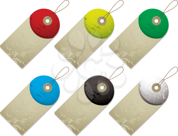 Royalty Free Clipart Image of Six Tags