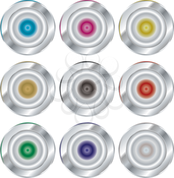 Royalty Free Clipart Image of Silver Buttons