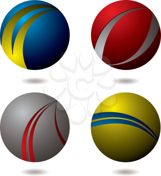 Royalty Free Clipart Image of Four Round Icons