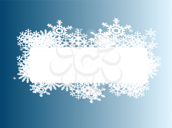 Royalty Free Clipart Image of a Snowflake Frame on Blue