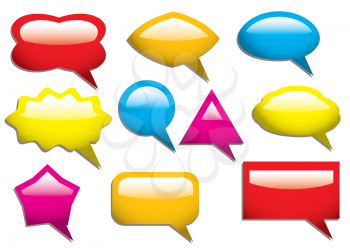 Royalty Free Clipart Image of a Set of Speech Bubbles