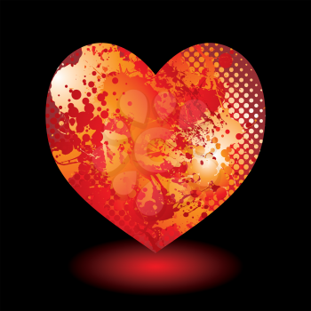 Royalty Free Clipart Image of an Abstract Grunge Heart