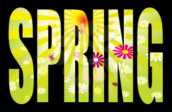 Royalty Free Clipart Image of a Spring Text