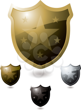Royalty Free Clipart Image of a Collection of Star Badges