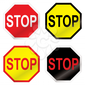 Royalty Free Clipart Image of Stop Signs